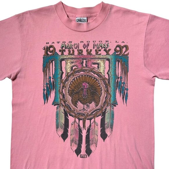 90s vintage Baton Rouge Turkey Trot Race T-shirt Single Stitch Charity Run. - Picture 2 of 6